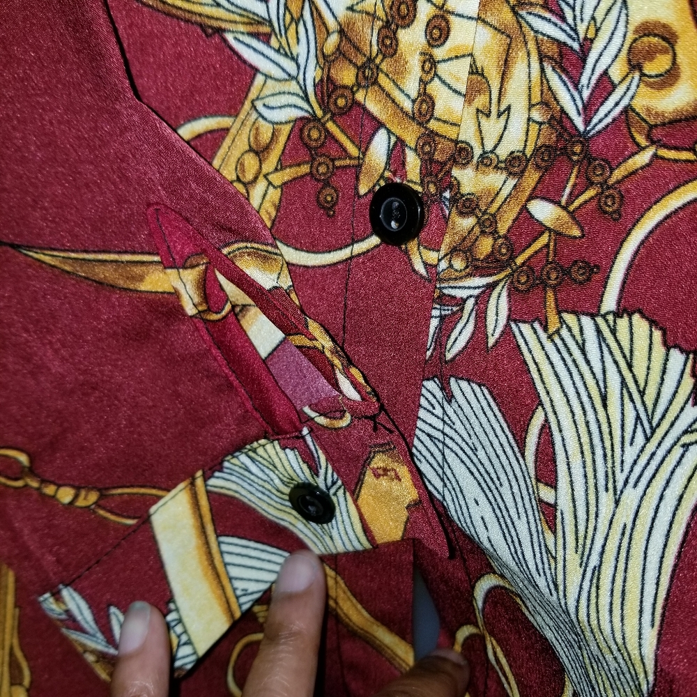 Printed button down blouse - Picture 3 of 7